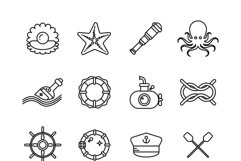 marine-sea-nautical-thin-line-vector-icons