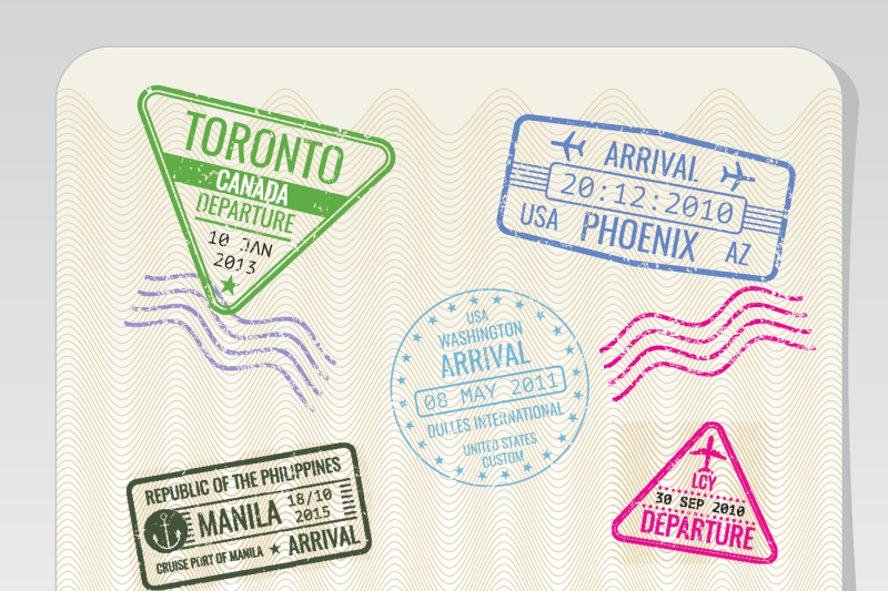 open-custom-passport-with-visa-stamps-business-travel-vector-concept