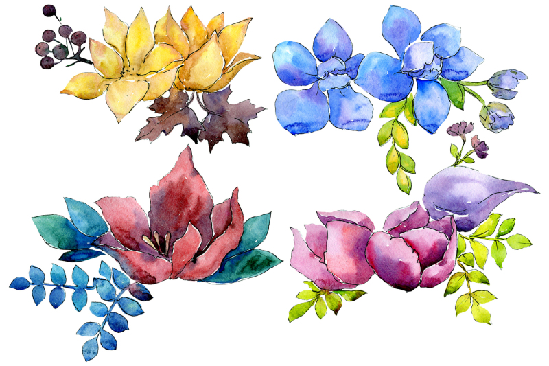 flower-composition-png-watercolor-set-nbsp