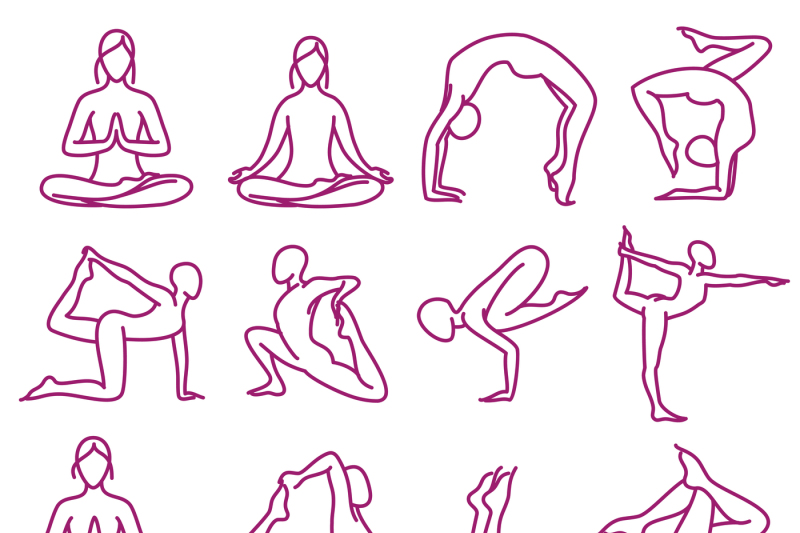 yoga-poses-vector-silhouettes-pilates-fitness-female-exercises-set