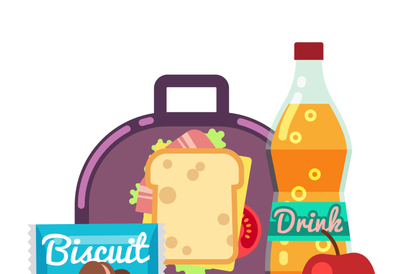 kids-lunch-box-bag-with-snacks-meal-and-beverages-vector-stock