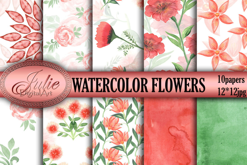 watercolor-flowers-digital-paper