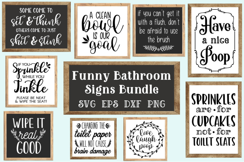 Download Bathroom Signs Bundle - SVG, EPS, DXF, PNG By Craft Pixel ...