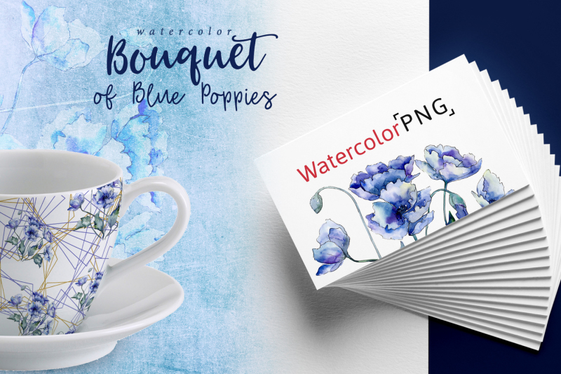 bouquet-of-blue-poppies-png-watercolor-set