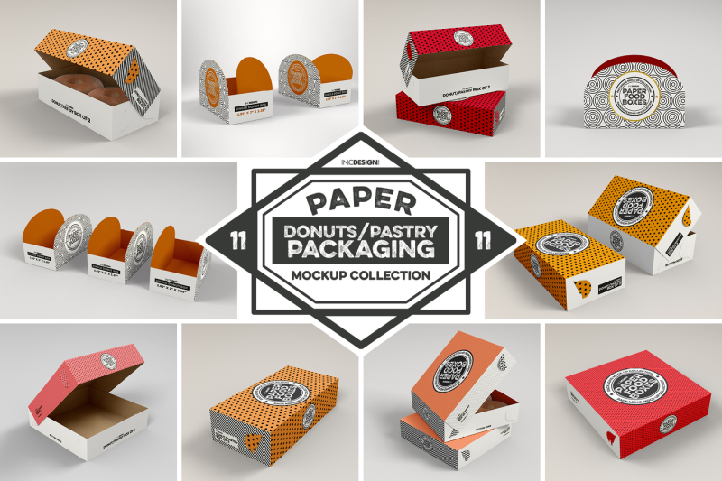 Download VOL 11: Paper Food Box Packaging Mockup Collection By INC ...