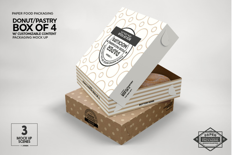 Download VOL 11: Paper Food Box Packaging Mockup Collection By INC Design Studio | TheHungryJPEG.com