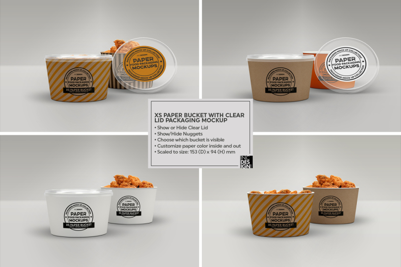 VOL 12: Paper Food Box Packaging Mockup Collection By INC Design Studio | TheHungryJPEG.com