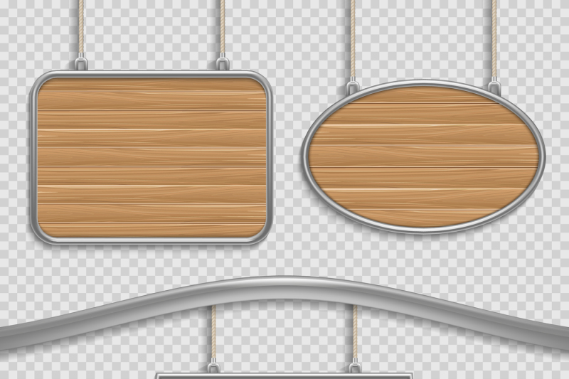 vector-empty-wooden-hanging-signs-isolated