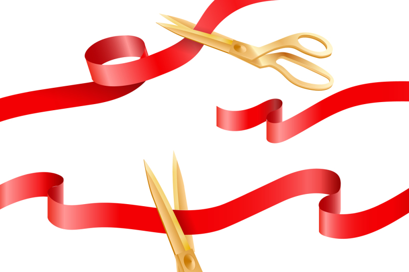 golden-scissors-cutting-ceremony-silk-ribbons-vector-elements-for-open