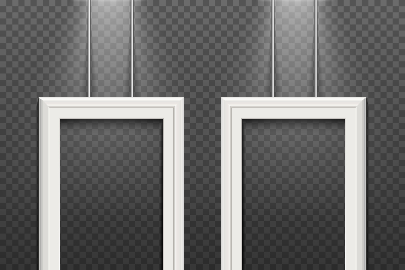 empty-white-poster-frames-isolated-on-transparent-checkered-wall-vecto