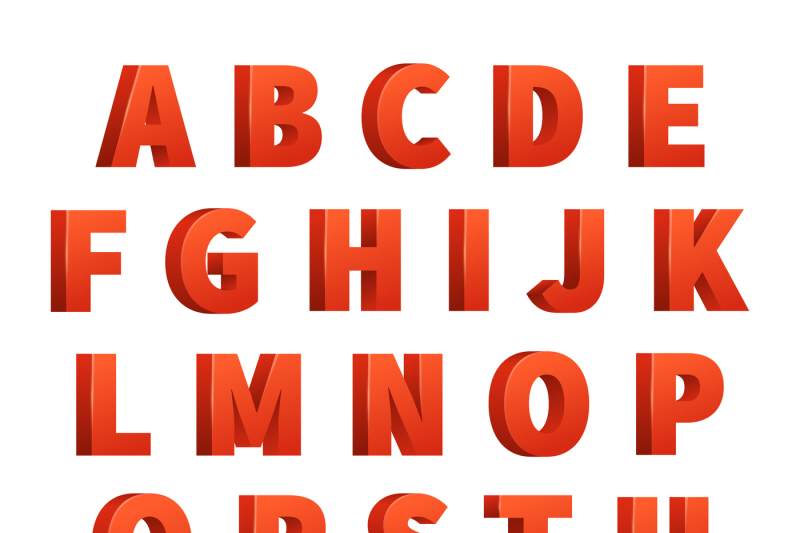 Download Red 3d letters vector alphabet, lettering By Microvector ...
