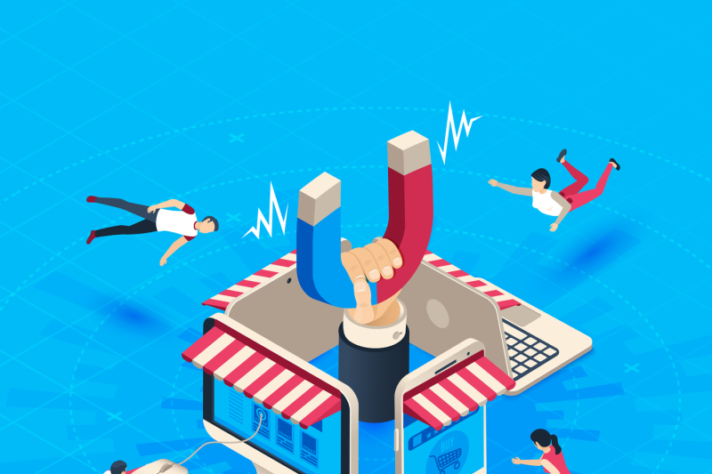 web-store-customer-attraction-attract-buyers-isometric-retain-loyal