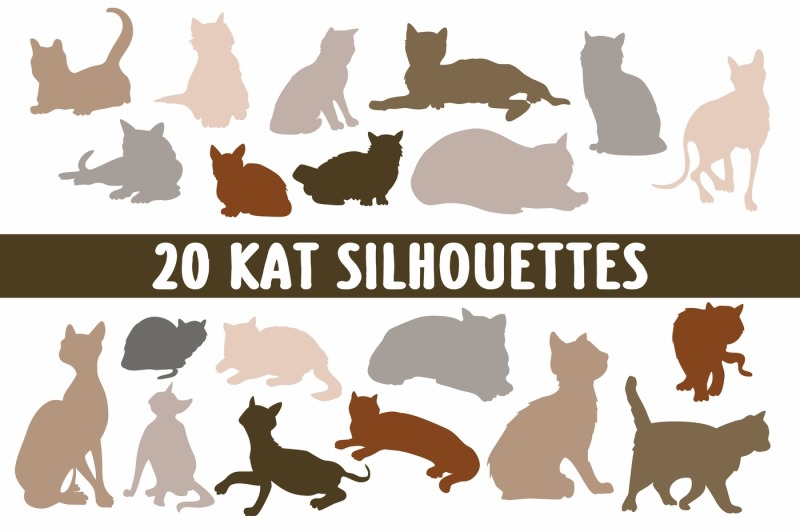 silhouette-of-cats-in-different-positions
