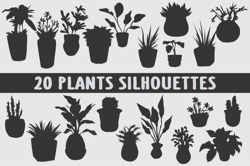 set-of-home-plants-with-silhouette-style
