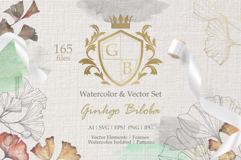 ginkgo-biloba-watercolor-and-vector-set