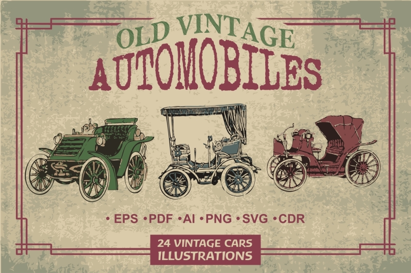 24-old-vintage-automobiles-illustrations