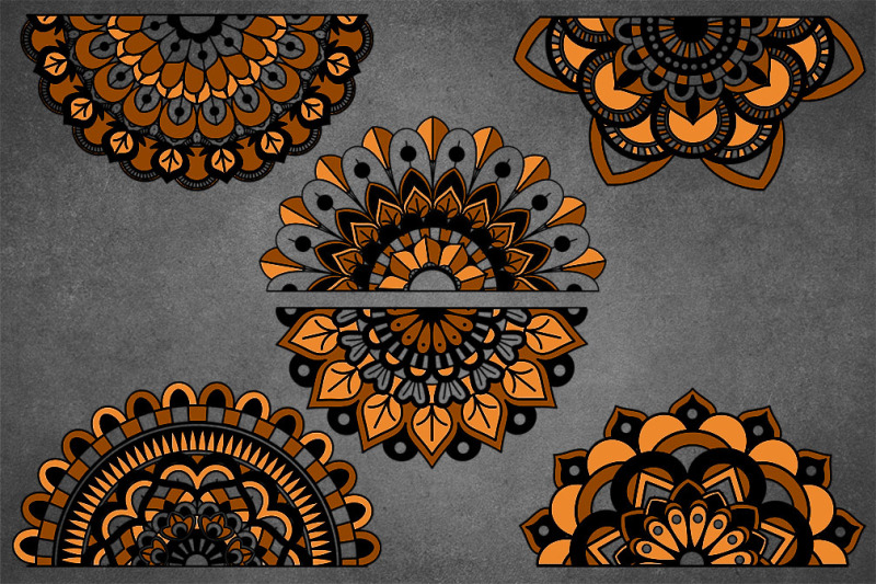 orange-and-black-lace-banners-clipart
