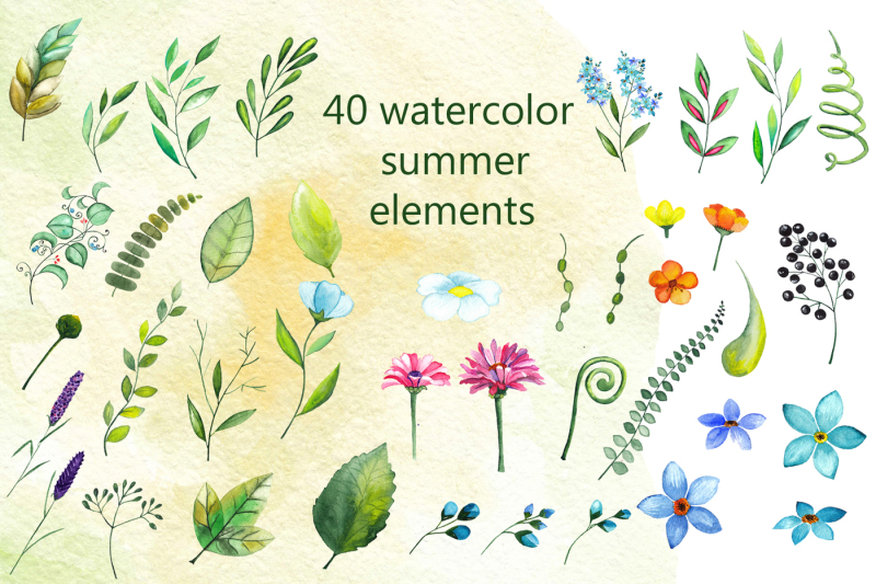 watercolor-summer-flowers