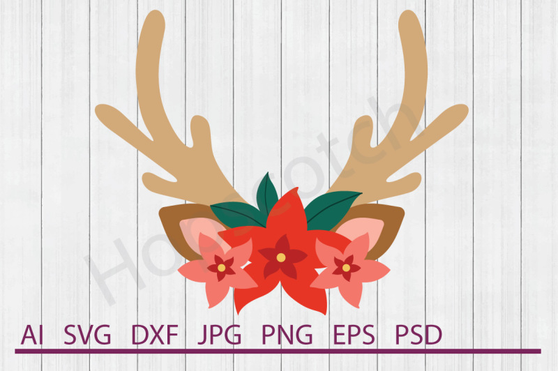 reindeer-flowers-svg-reindeer-flowers-dxf-cuttable-file