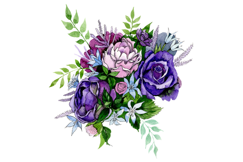 bouquet-of-pink-and-purple-roses