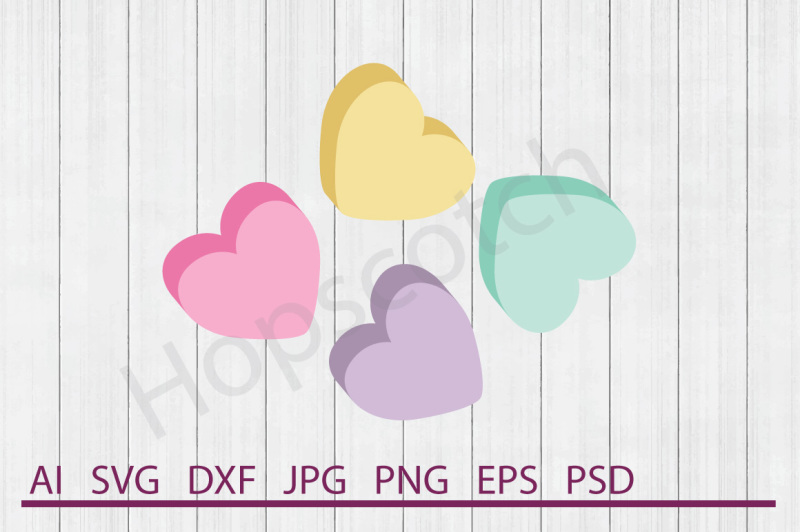 Download Candy Hearts SVG, Candy Hearts DXF, Cuttable File By ...