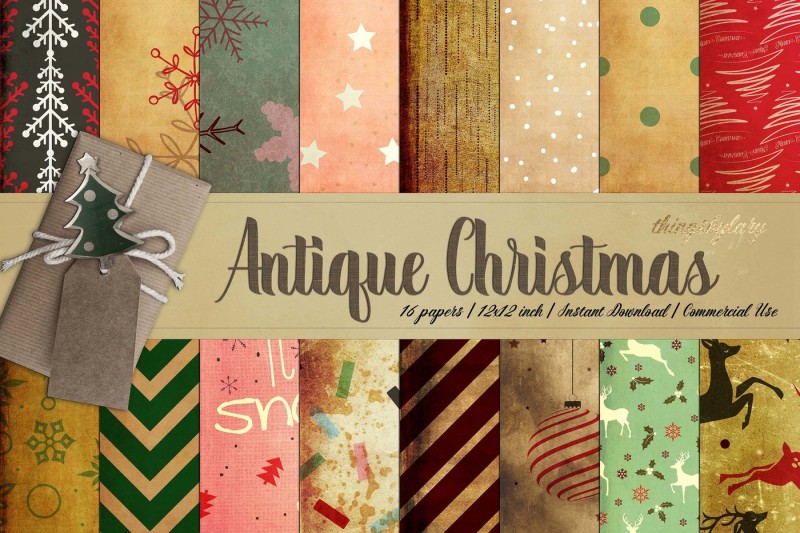 16-antique-christmas-digital-papers-old-paper-retro-holiday