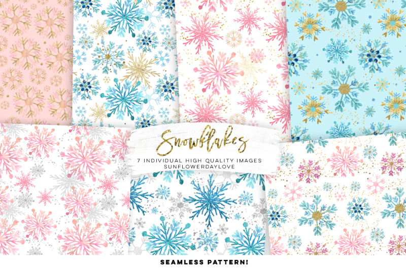 snowflakes-digital-paper-snowflakes-seamless-pattern