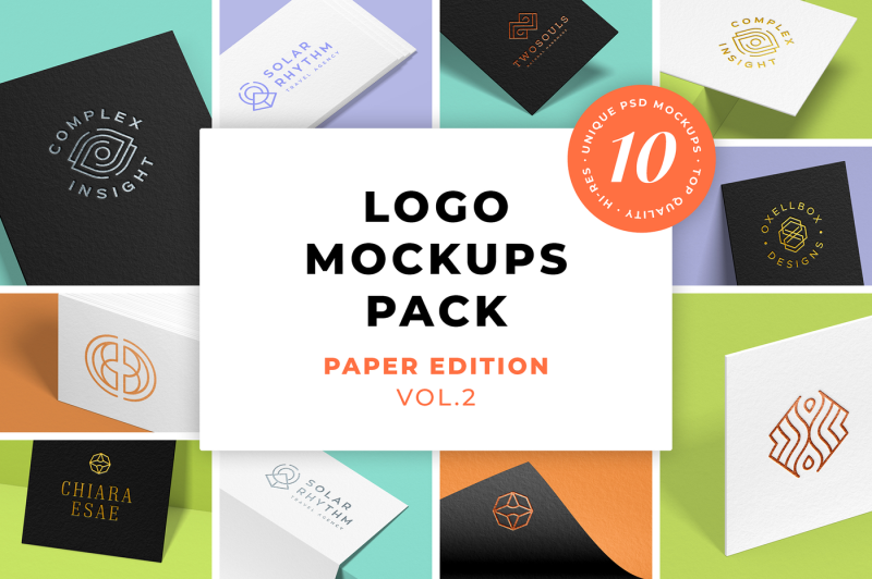 Free Logo Mockups Pack. Paper Edition. Vol.2 (PSD Mockups)