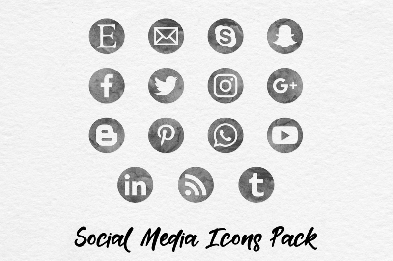 grey-watercolor-social-media-icons