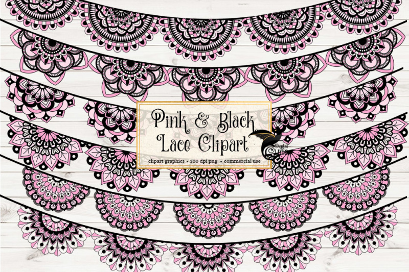 pink-and-black-lace-banners
