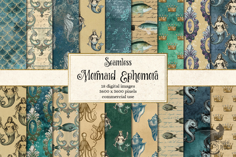 mermaid-ephemera-digital-paper