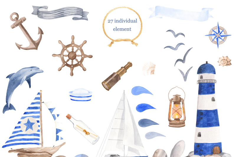 nautical-watercolor-clipart-seamless-patterns