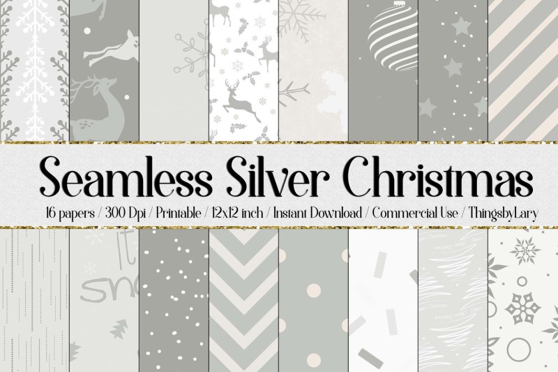 16-seamless-silver-gray-neutral-christmas-digital-papers