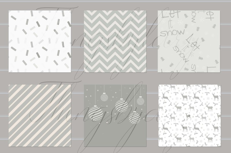 16-seamless-silver-gray-neutral-christmas-digital-papers