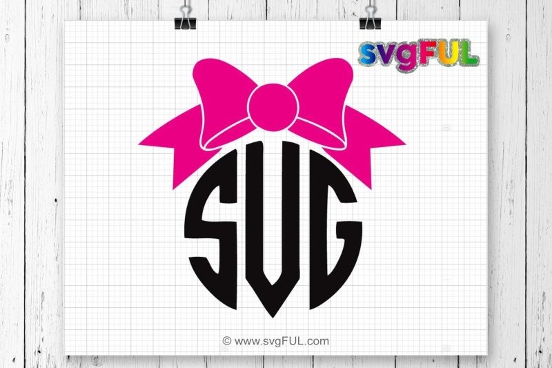 SVG, Bow Monogram Svg, Bow Svg, Monogram Frame Svg ...