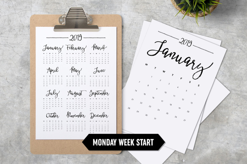 calendar-2019-a4-monday-week-start