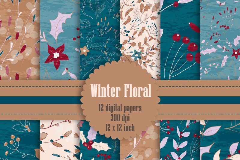 sale-off-120-winter-floral-christmas-holiday-digital-papers