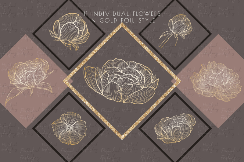gold-flower-clipart-hand-drawn-wreath-leaves-illustration-branding