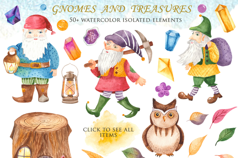 gnomes-and-treasures-crystals-watercolor-clipart