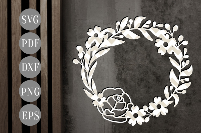 Download Floral Wreath SVG Cutting File, Scrapbook Flowers Cut ...
