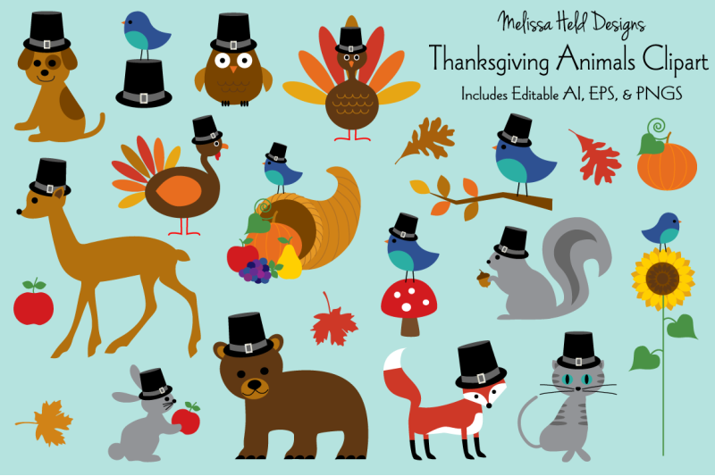 thanksgiving-animals-clipart