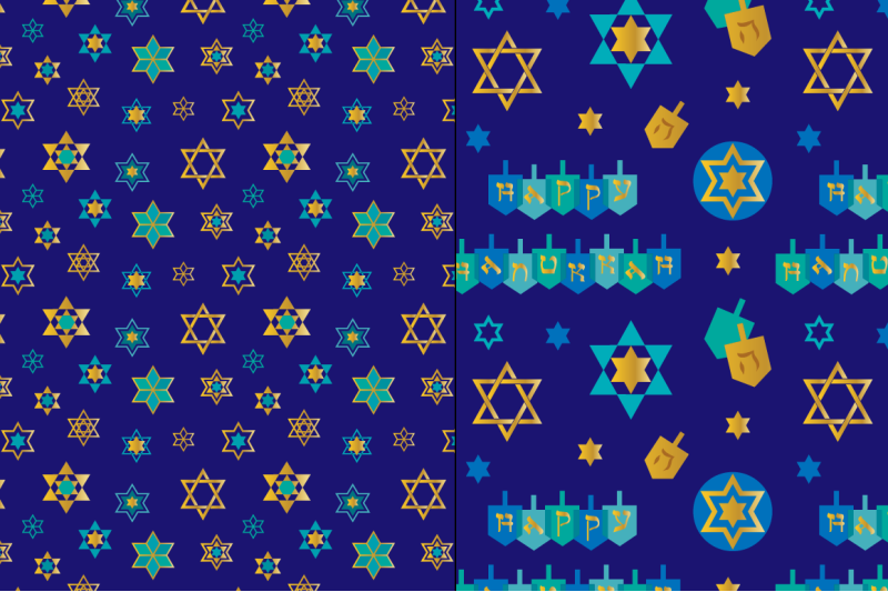 seamless-blue-gold-hanukkah-patterns