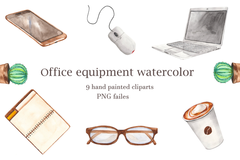 office-equipment-watercolor-clipart