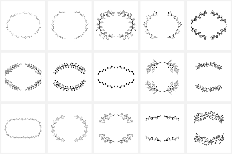 100-hand-drawn-wreaths-and-frames