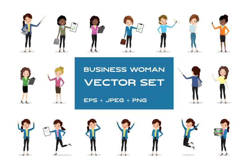 set-of-business-woman-characters