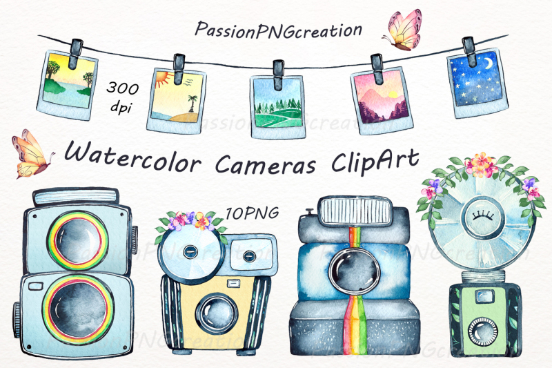 watercolor-cameras-clipart
