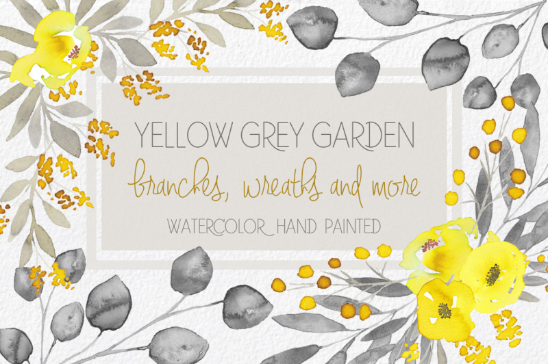 yellow-and-grey-flowers-hand-painted