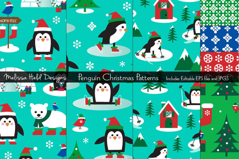 penguin-christmas-patterns