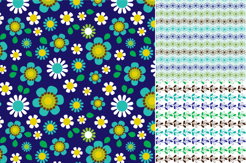 seamless-trees-leaves-and-flower-patterns