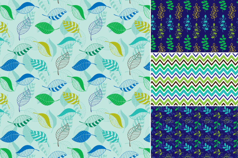 seamless-trees-leaves-and-flower-patterns